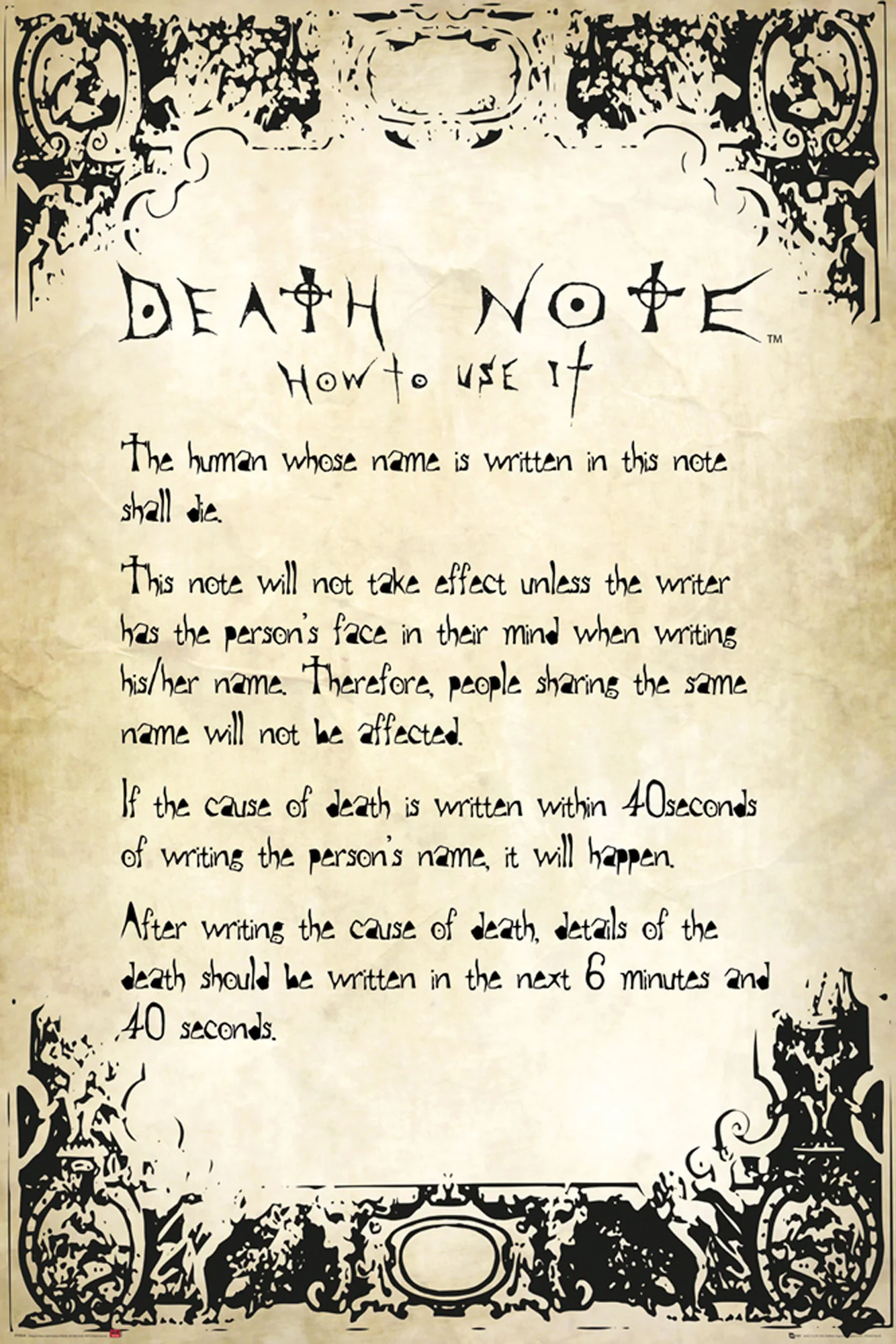 GB eye Death Note Rules 61 x 91.5cm Maxi Poster